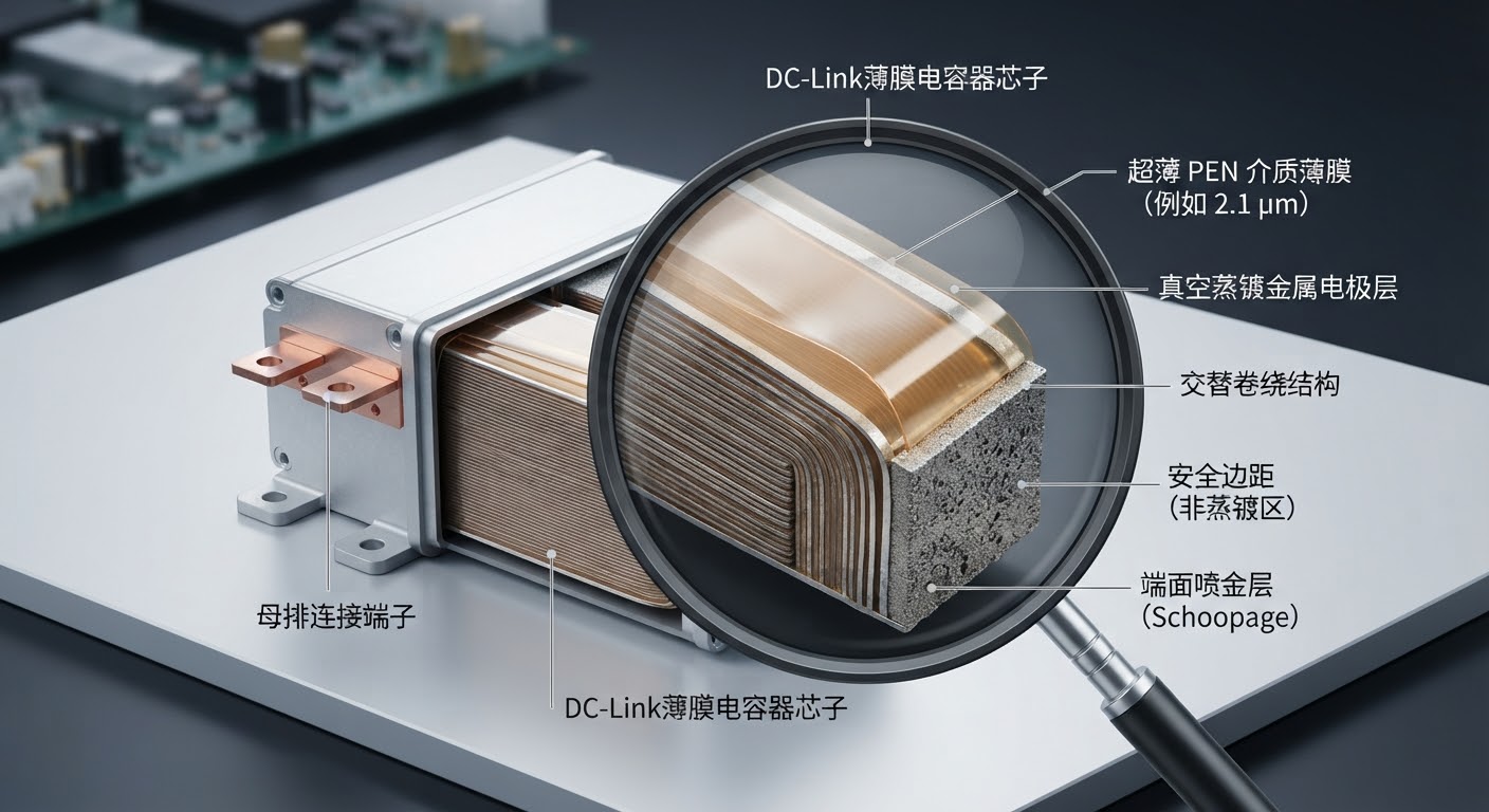 [Application visual]: inverter DC-Link film capacitor with ultra-thin EnerPEN® dielectric metallization and winding